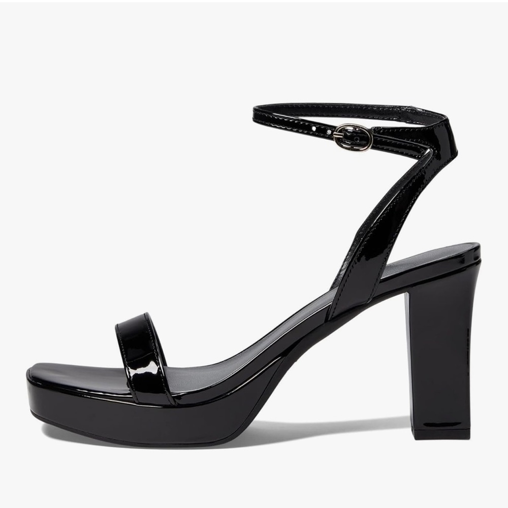 Nine west black platform patent sandals ankle strap sz 9.5 m - Picture 2 of 8